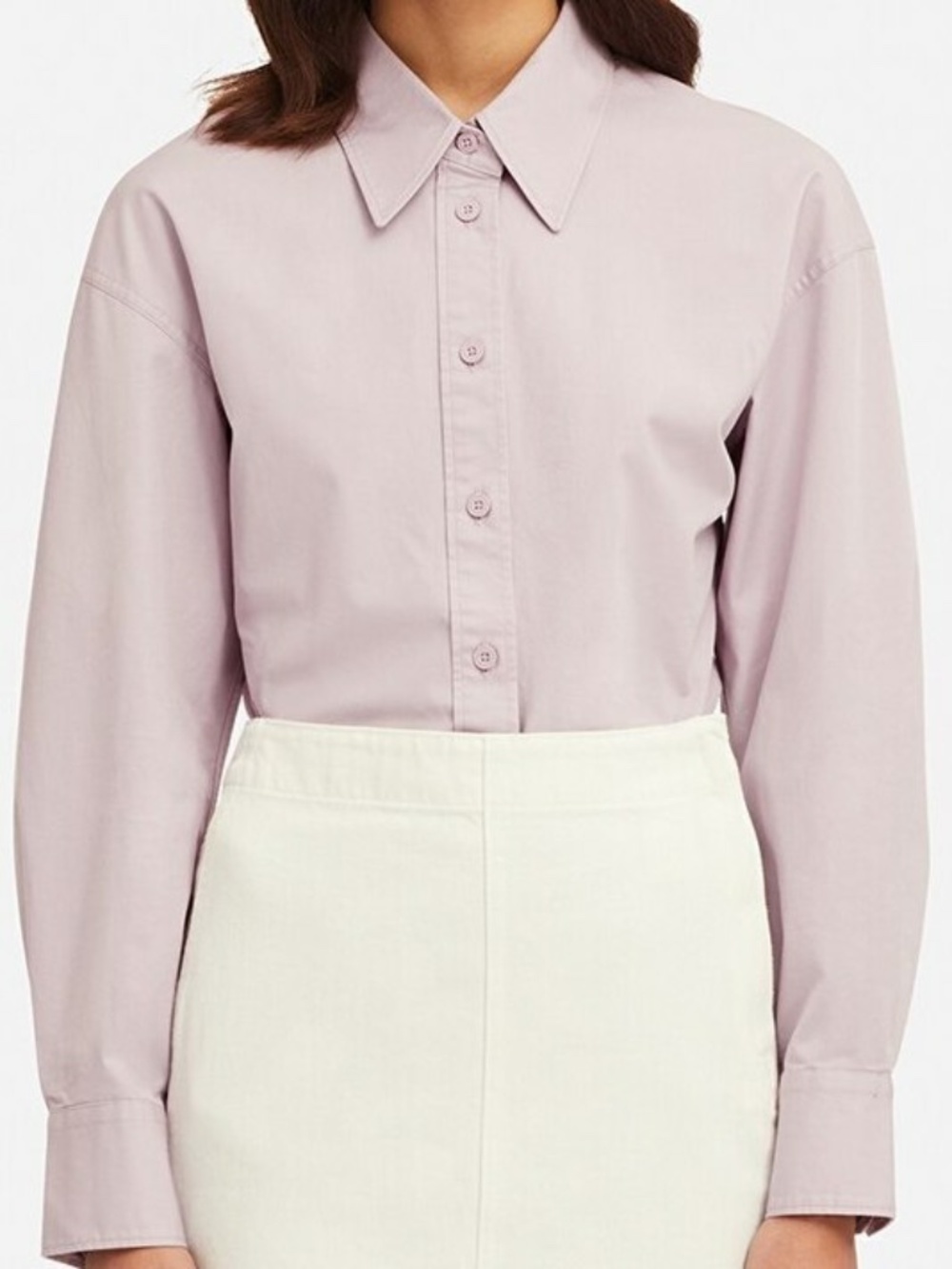 UNIQLO U Stretch Long Sleeve Button Down Shirt in Light Purple Size XL